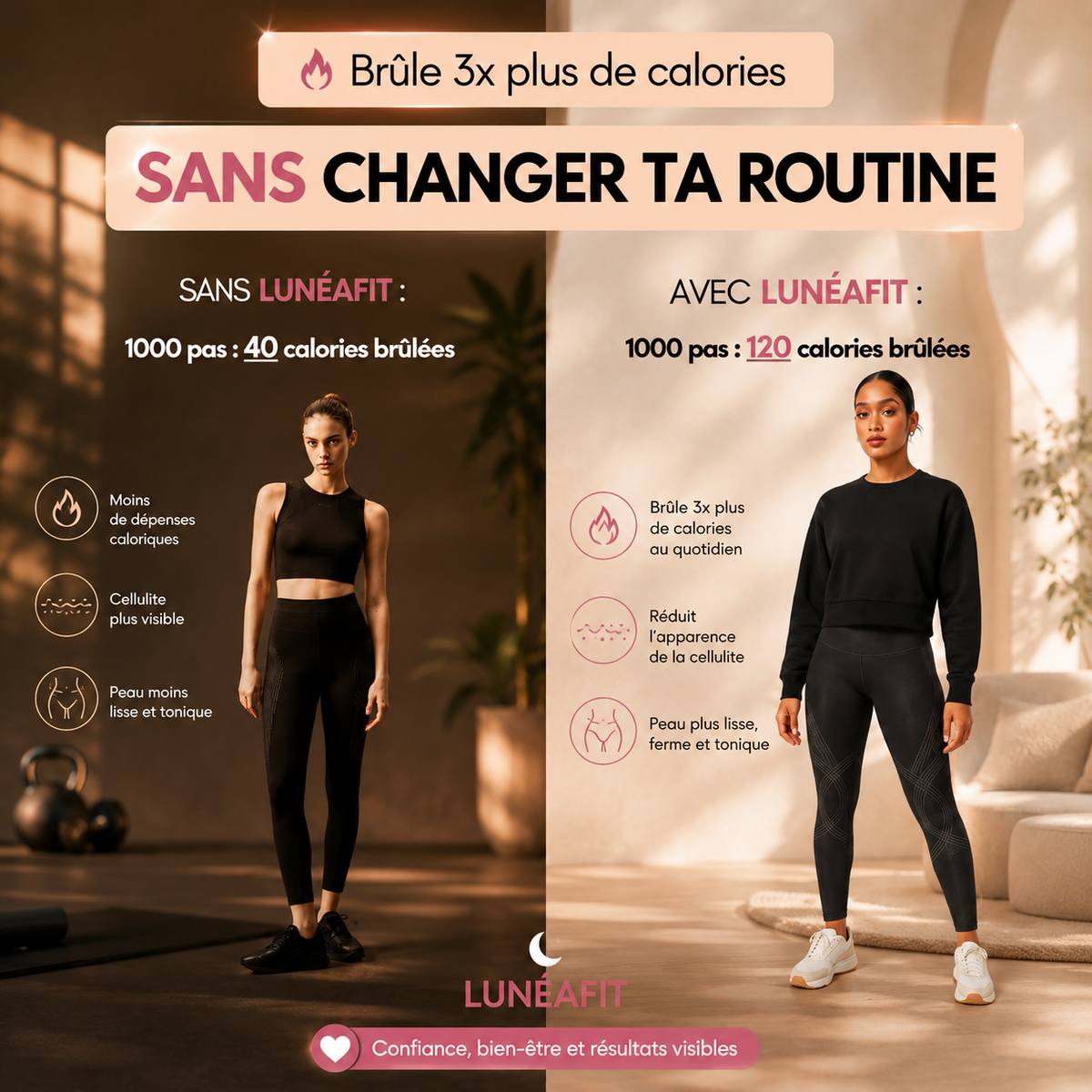 Legging taille haute Luneafit porté, vue 2