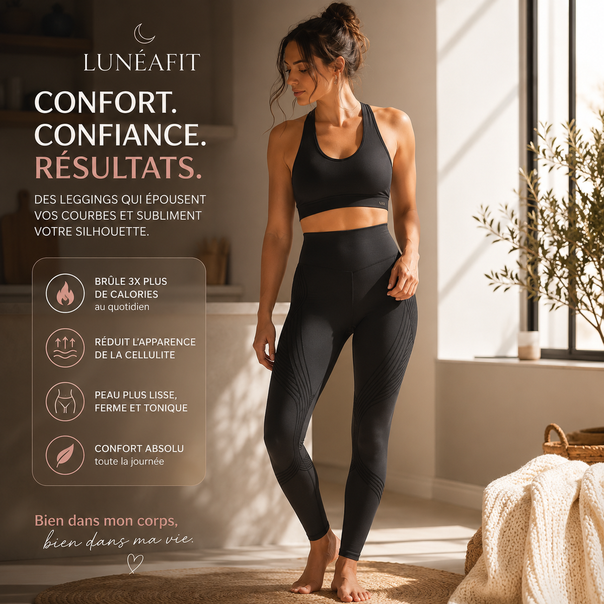 Legging taille haute Luneafit porté, vue 1